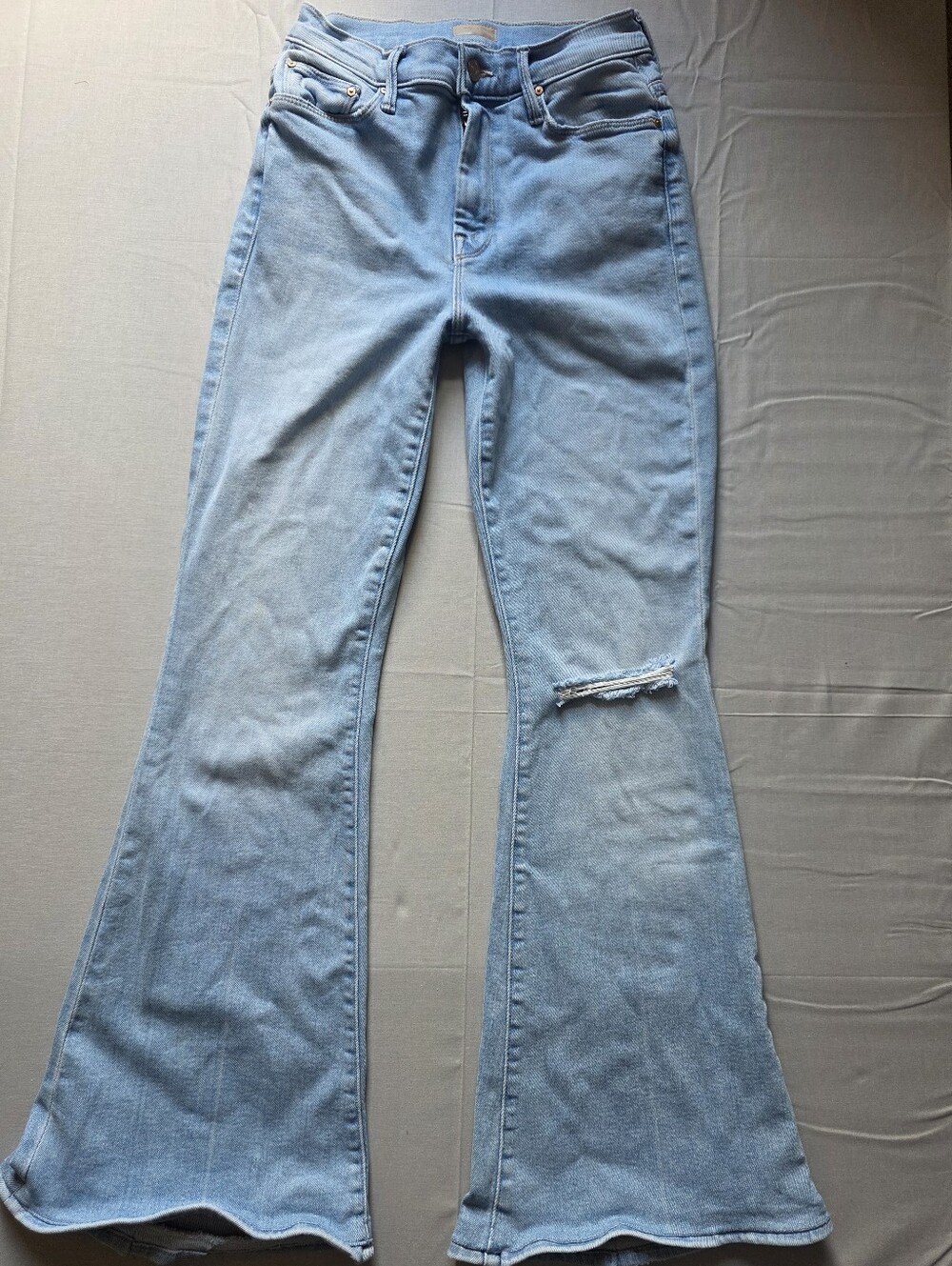 Mother Denim The Super Cruiser Flared Sun Drenched Jeans Size 25 Light Wash
